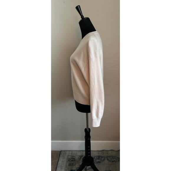 ATHLETA Women's Cut Ecru Merino Wool Cashmere Blend Crew Neck Sweater Size M - Picture 4 of 8